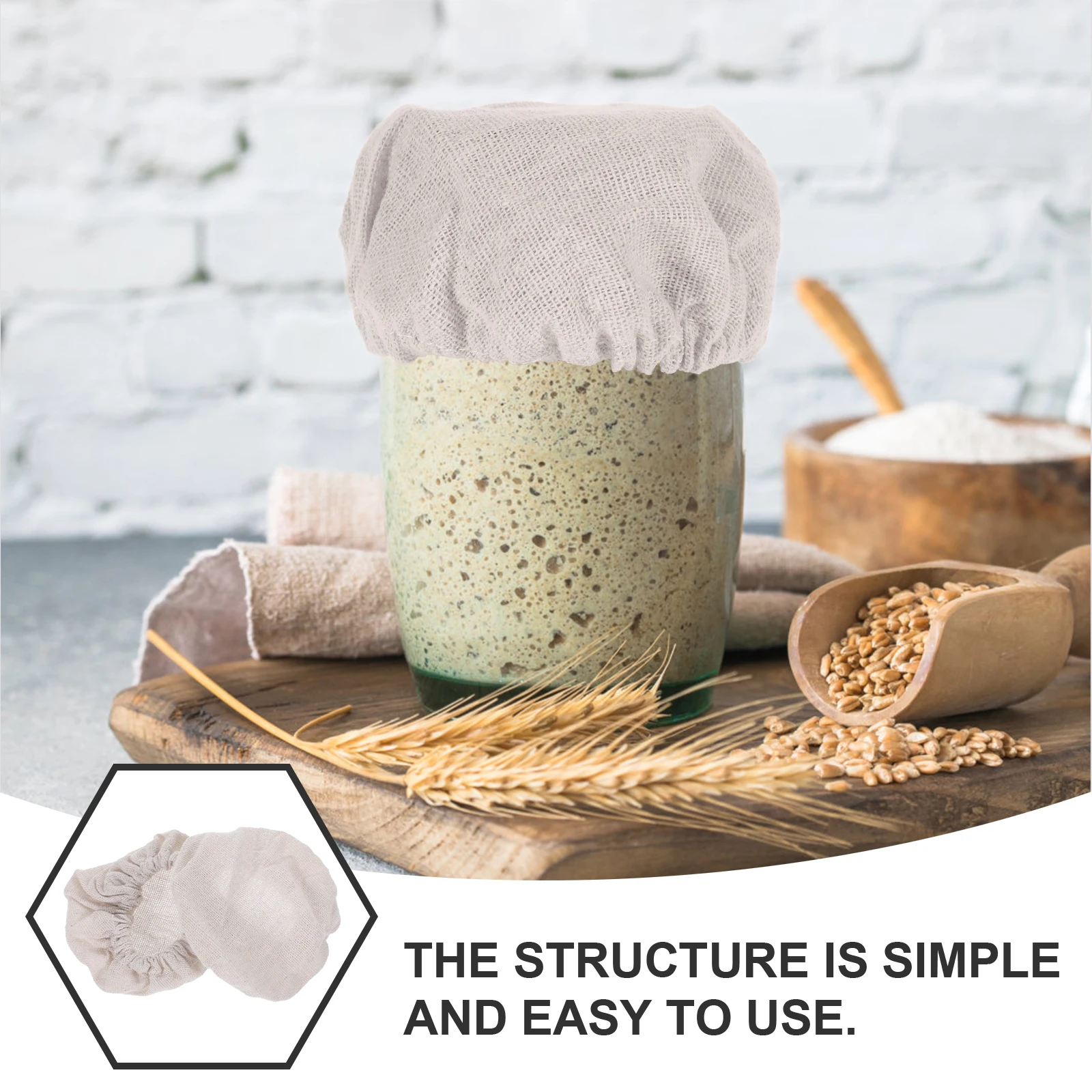 

4pcs Fermentation Jar Cloth Cap Storage Container Lid Sourdough Starter Accessory Glass Bottle Cloth Cover Replacement Brewing