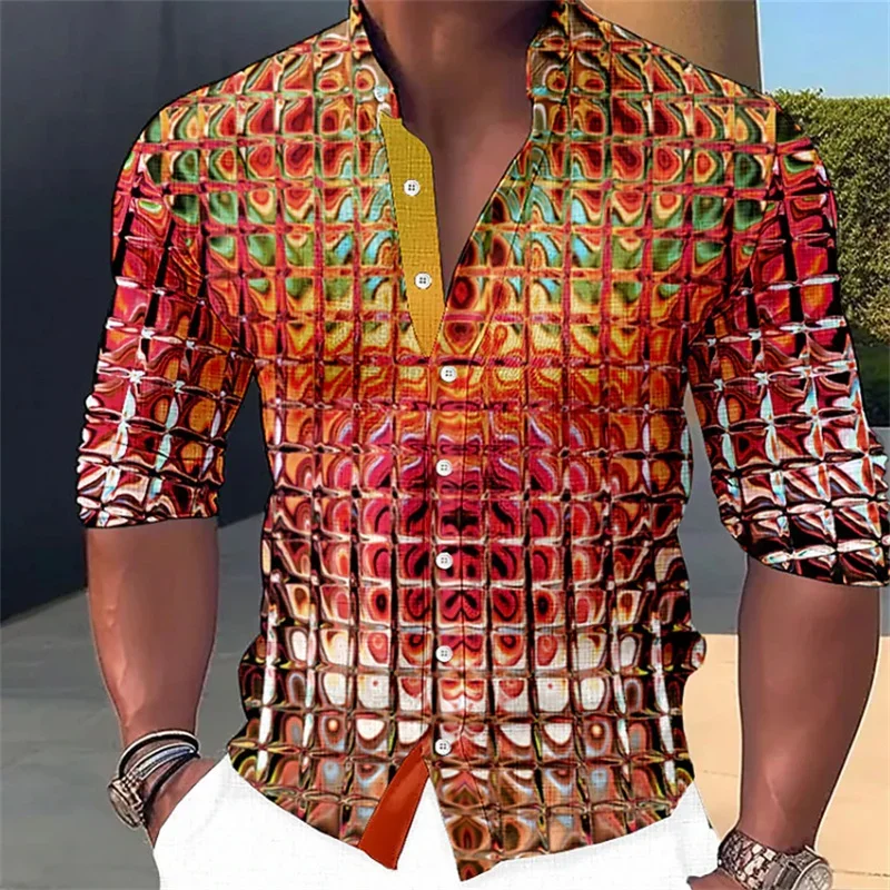

Men's Shirt Pattern Shirt Outdoor Street Long Sleeved Printed Clothing Fashion Street clothing Designer Casual Breathable