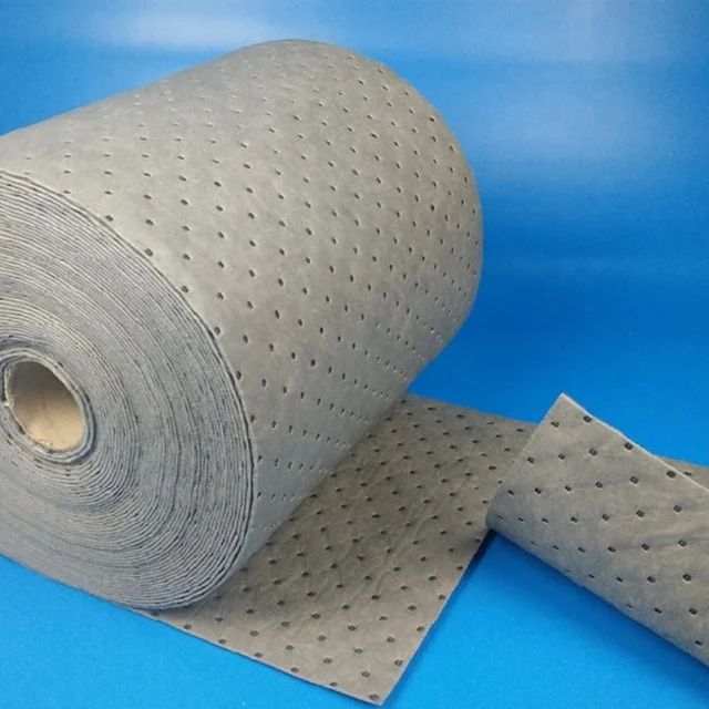 Tampone assorbente per versamenti di olio industriale Foglio assorbente per acqua per uso universale con perforazione