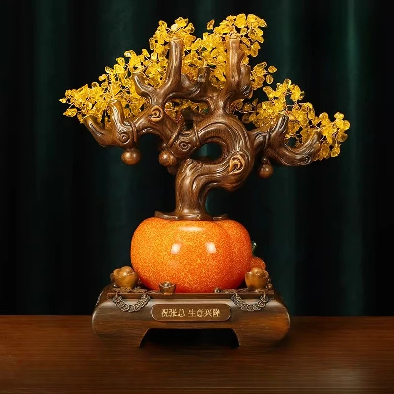 Lucky Persimmon Ornament Fortune Attracting Home Decor for Living Room Entryway Figurines Elegant Office Decoration Crafts