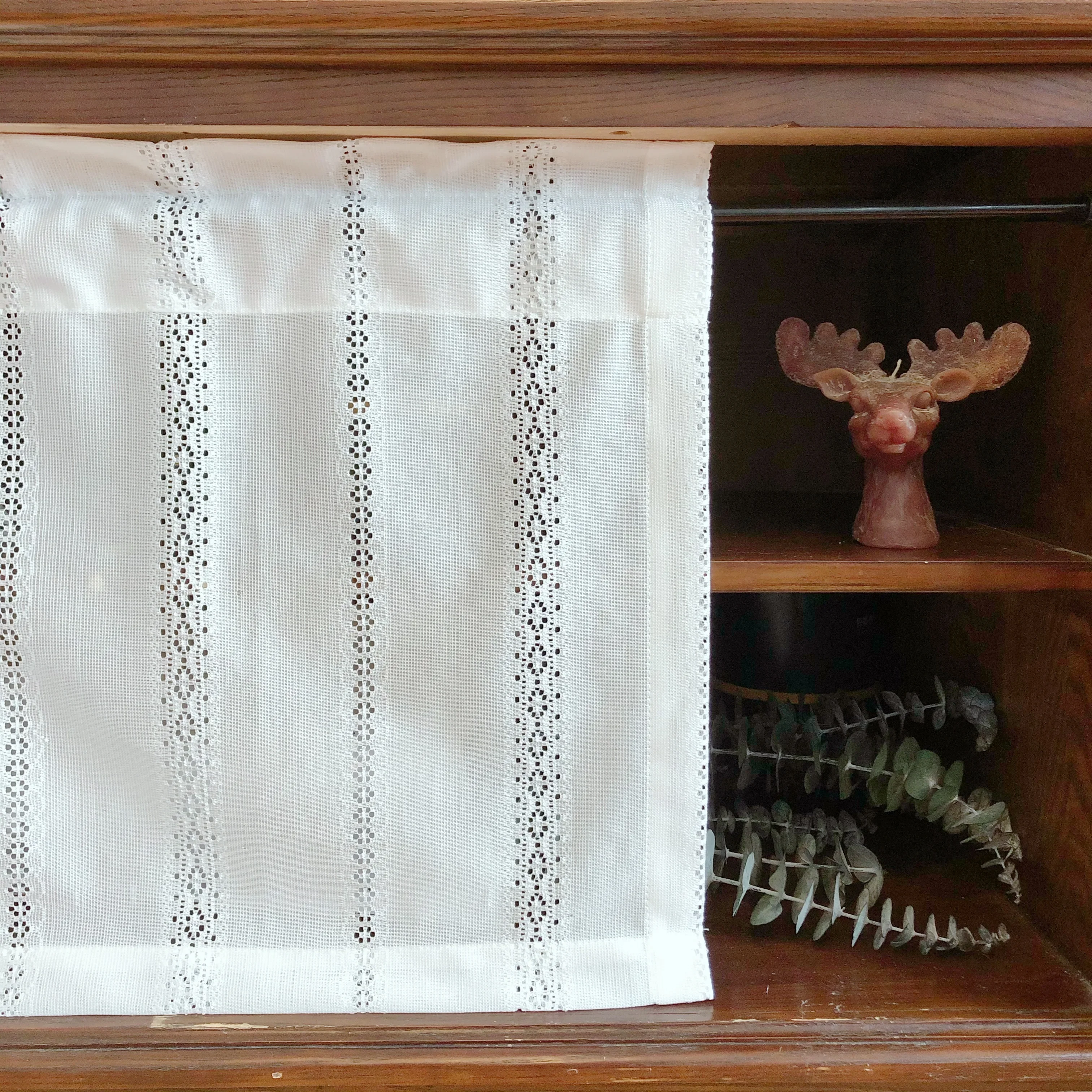 Lace Short Curtain Partition Gauze Small Curtain Cabinet Curtain Modern Luxurious and Exquisite Window Curtains New Simple White