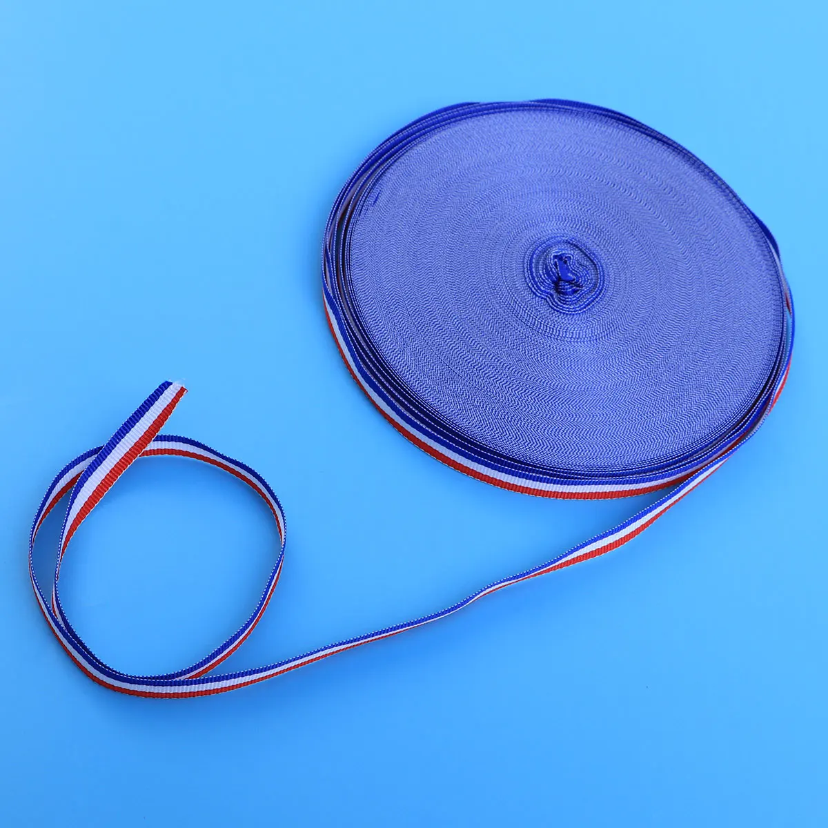 

50M 1Cm Polyester Stripes Ribbon Roll Red White Blue Fabric Ribbon For Wedding Sewing Gift Wrapping Crafting Projects Bulk Easy
