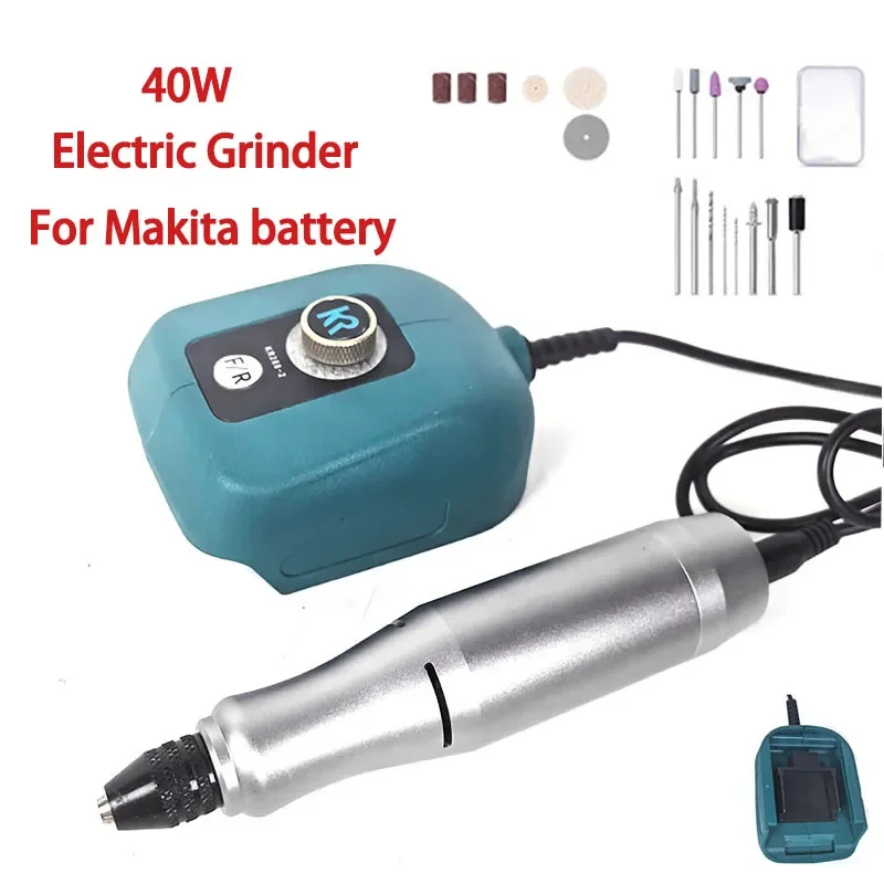 40W Mini Electric Grinder 18000r/min Home DIY Lithium Electric Grinder For 18V-21V Makita Battery Reverse Steples Speed Adjust