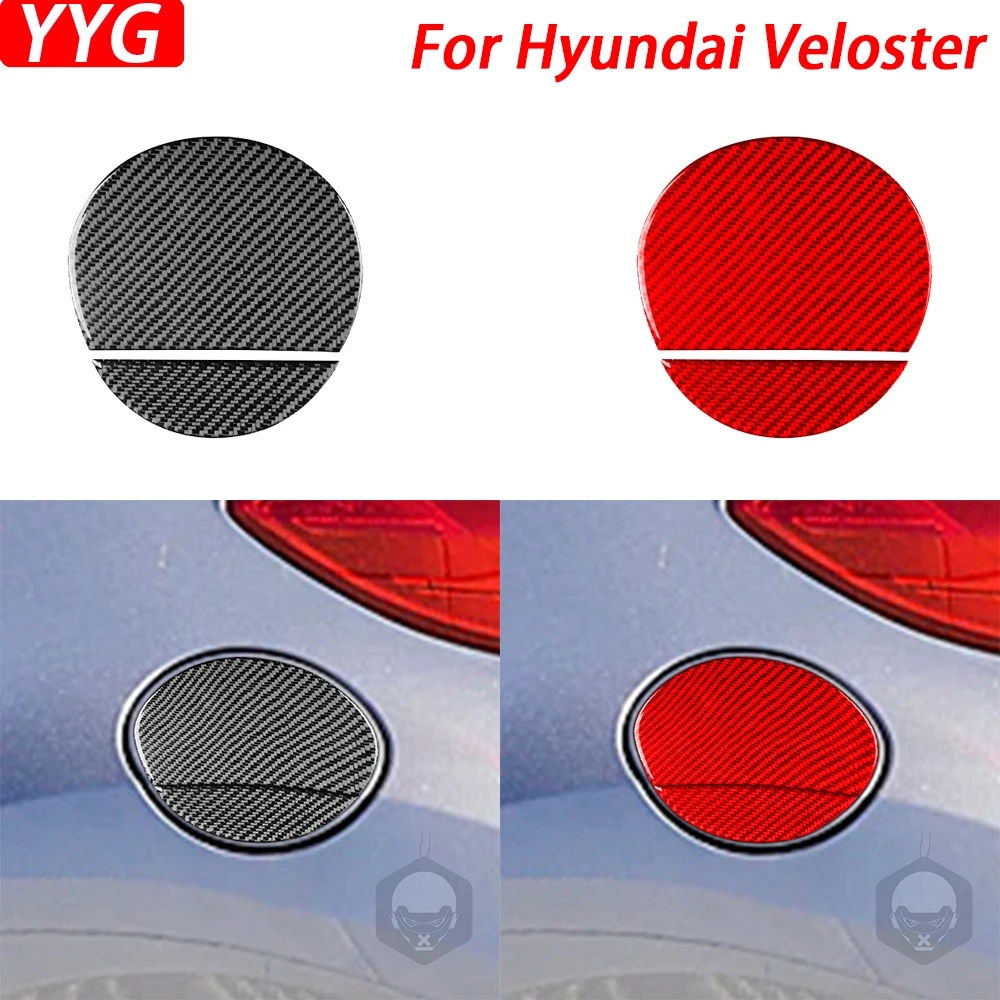 

Carbon Fiber Exterior Fuel Tank Cap Panel Cover Decorative Car Decoration Accessories Sticker For Hyundai Veloster 2012-2017