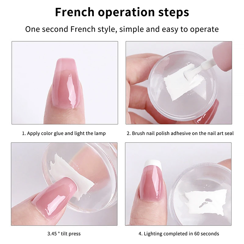 1pc With A Stamping Template Nail Scraper Silicone Clear Head Nail Mold French Nail Art Stamper For DIY Manicure