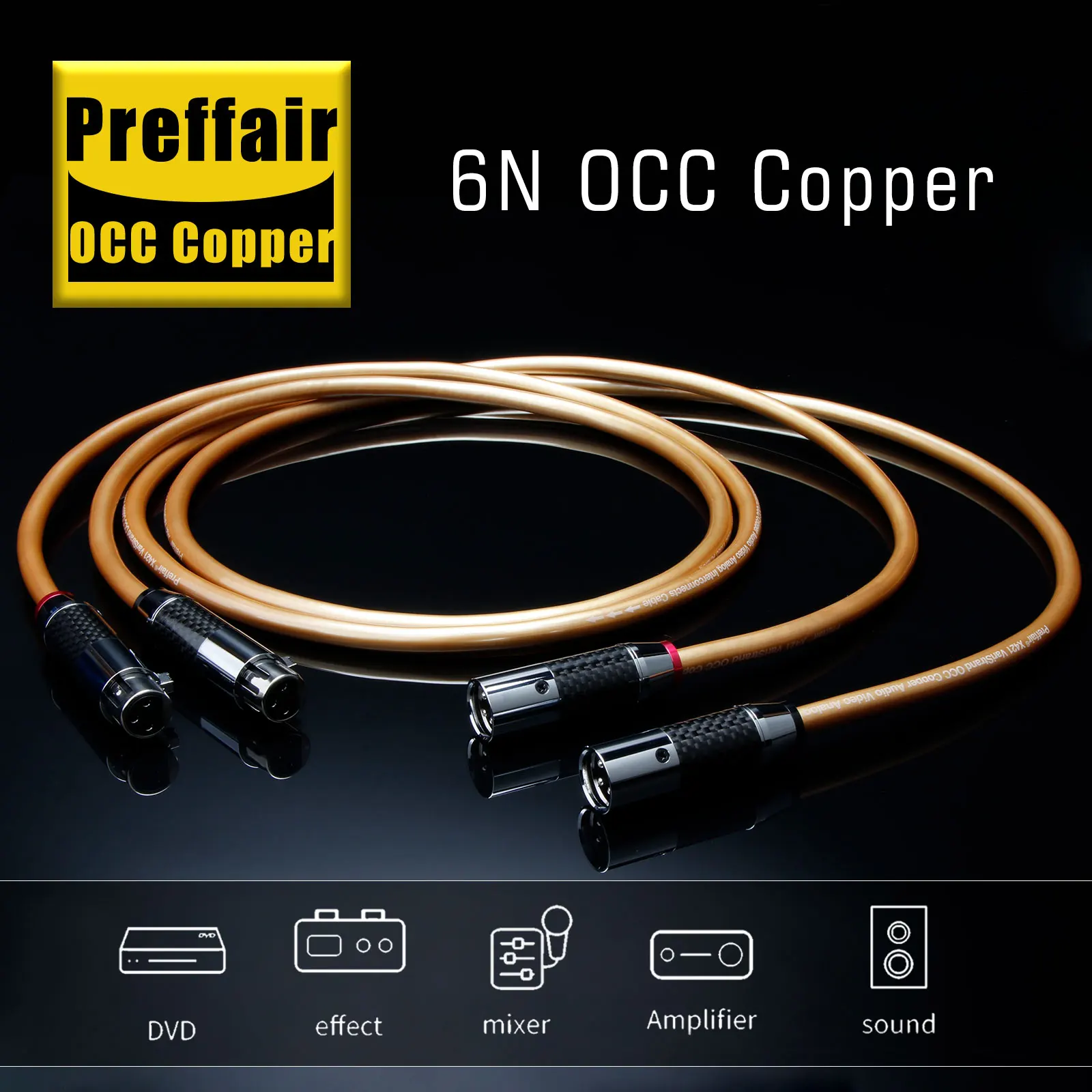 

XLR Cable HiFi OCC XLR Audio Cable 5C Gold Plated 3 Pin Interconnect Balanced Male to Female Xlr Connector for Microphone DAC