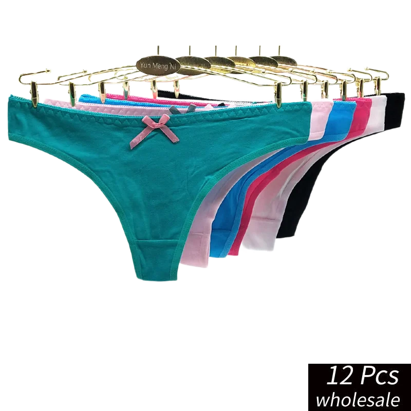 Alyowangyina 12 pcs/lot wholesale Women  Intimates panties Solid Color Underpants Pure Soft Cotton Underwear  Briefs #87295