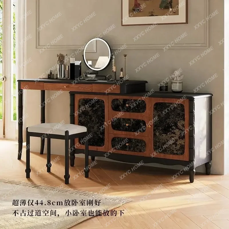 A Retro Dresser Chest Integrated Bedroom Master Bedroom Corner Makeup Table Solid Wood Light Luxury