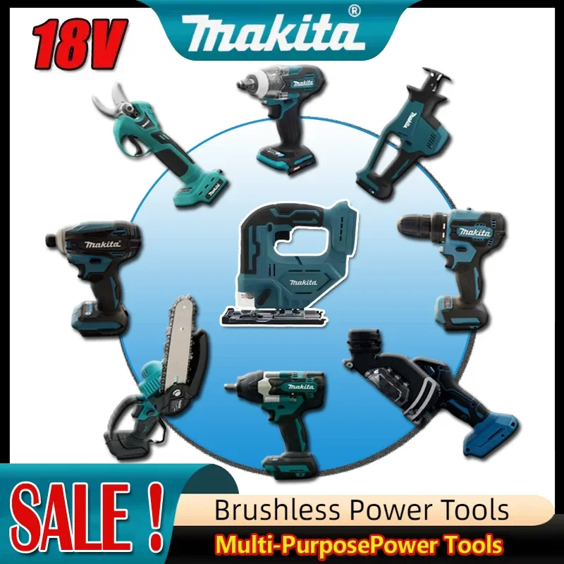 

Новый набор электроинструментов Makita: бесщеточная аккумуляторная ударная дрель-шуруповерт, угловая шлифмашина, электрическая циркулярная пила, работающие от аккумулятора 18В.