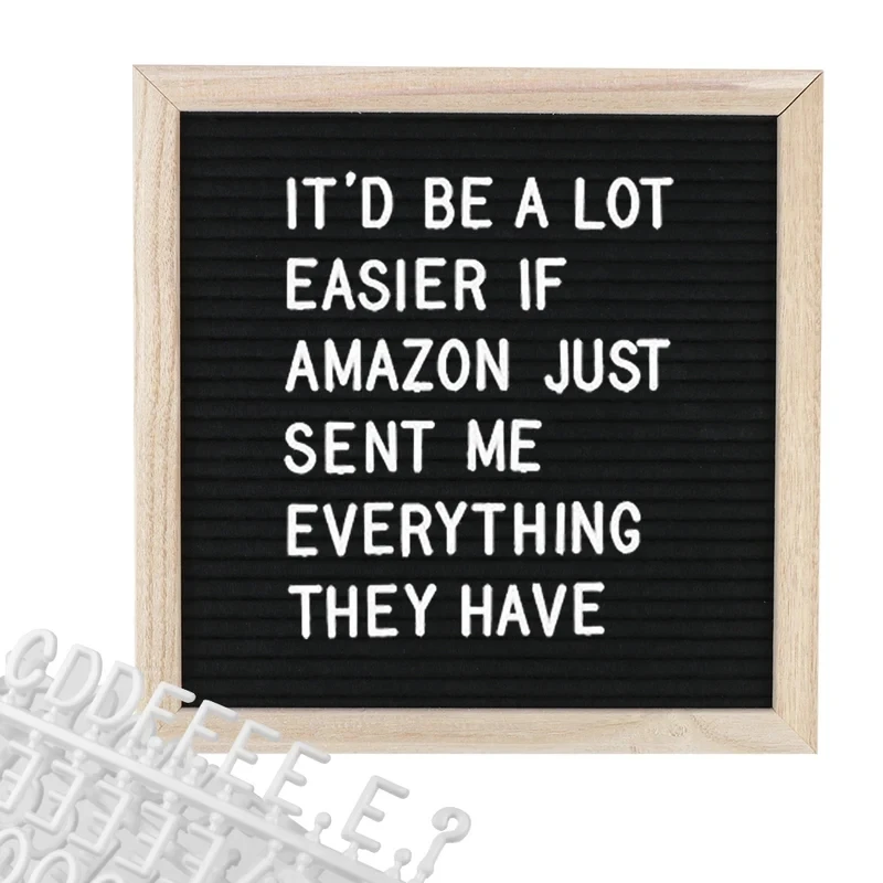 10x10 Inch Multi-Functional Wooden Letter Message Board Felt Letter Photo Frame Home Decor Message Board