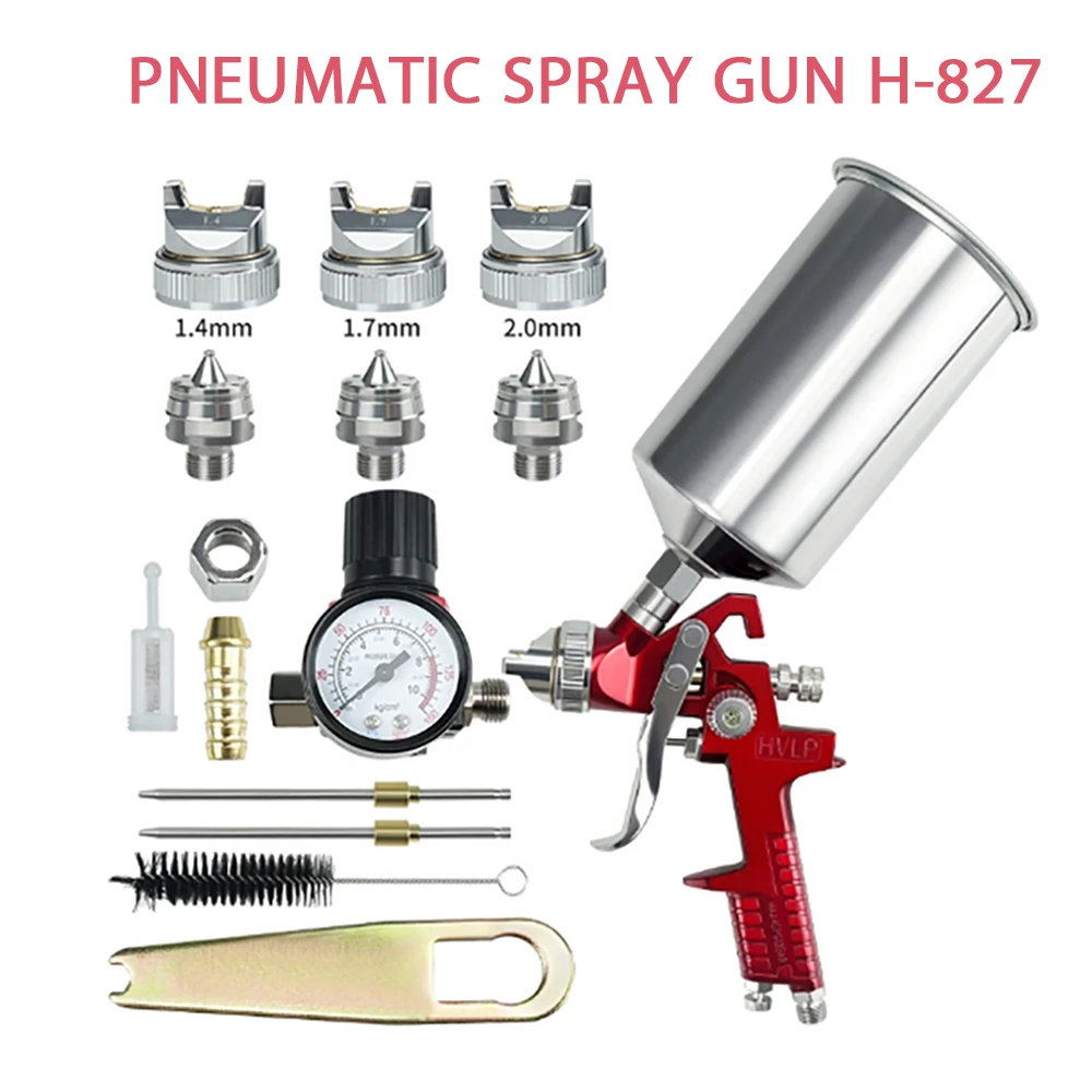 

Automotive Paint Spray Gun Set, Gravity Feed with 1.4mm 1.7mm 2.0mm Nozzles, Paint Gun for Auto Paint, Primer, Clear/Top Coa