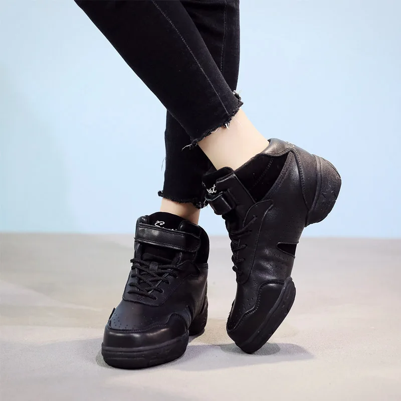 Boots Sneakers Canvas Leather Mesh Shoes Square Modern Jazz Dance Shoes Soft Outer Teacher Breathable Sports Shoes