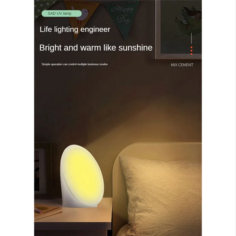 ABAH-LED SAD Touch Timing Stepless Dimming Affective Disorder Therapy Lamp Simulate Natural Light