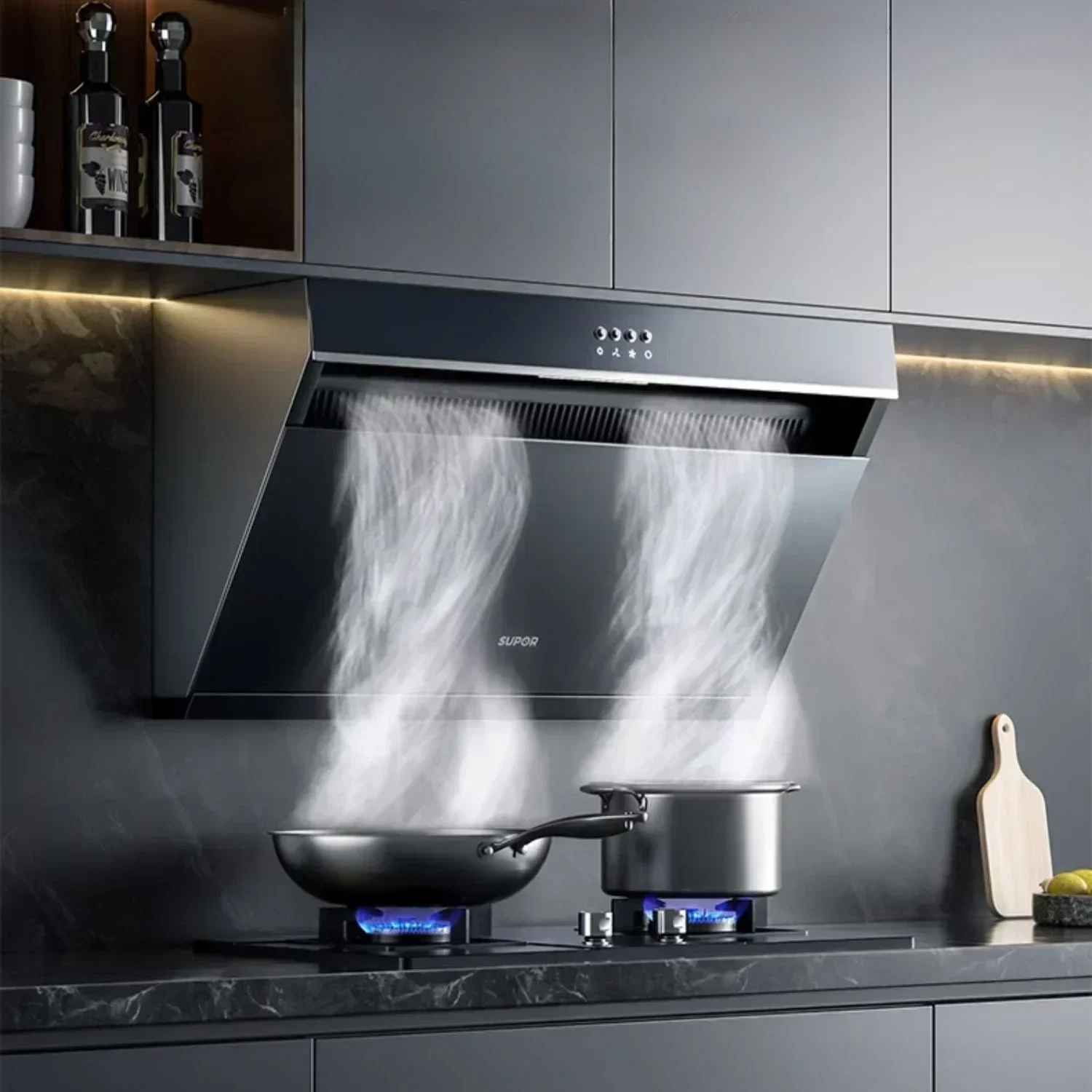 Range hood MJ11 Rumah Tangga pengisap besar dapur sisi hisap kecil ekstraktor minyak. Hood dapur