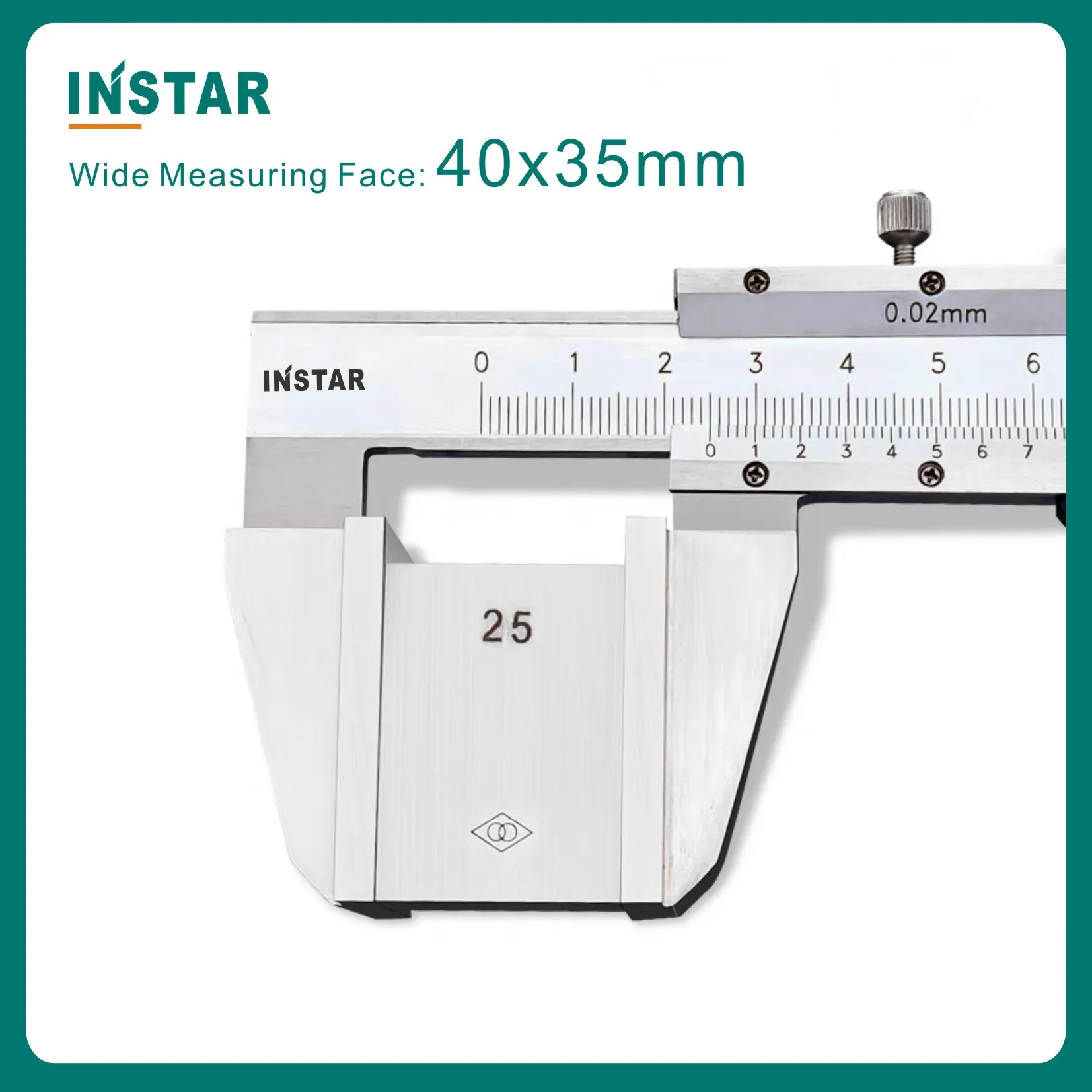 Instar Wide Measuring Face Vernier Caliper For Steel Rope Stainless Steel 0-150mm x 0.02mm 200mm 300mm Industrial Quality