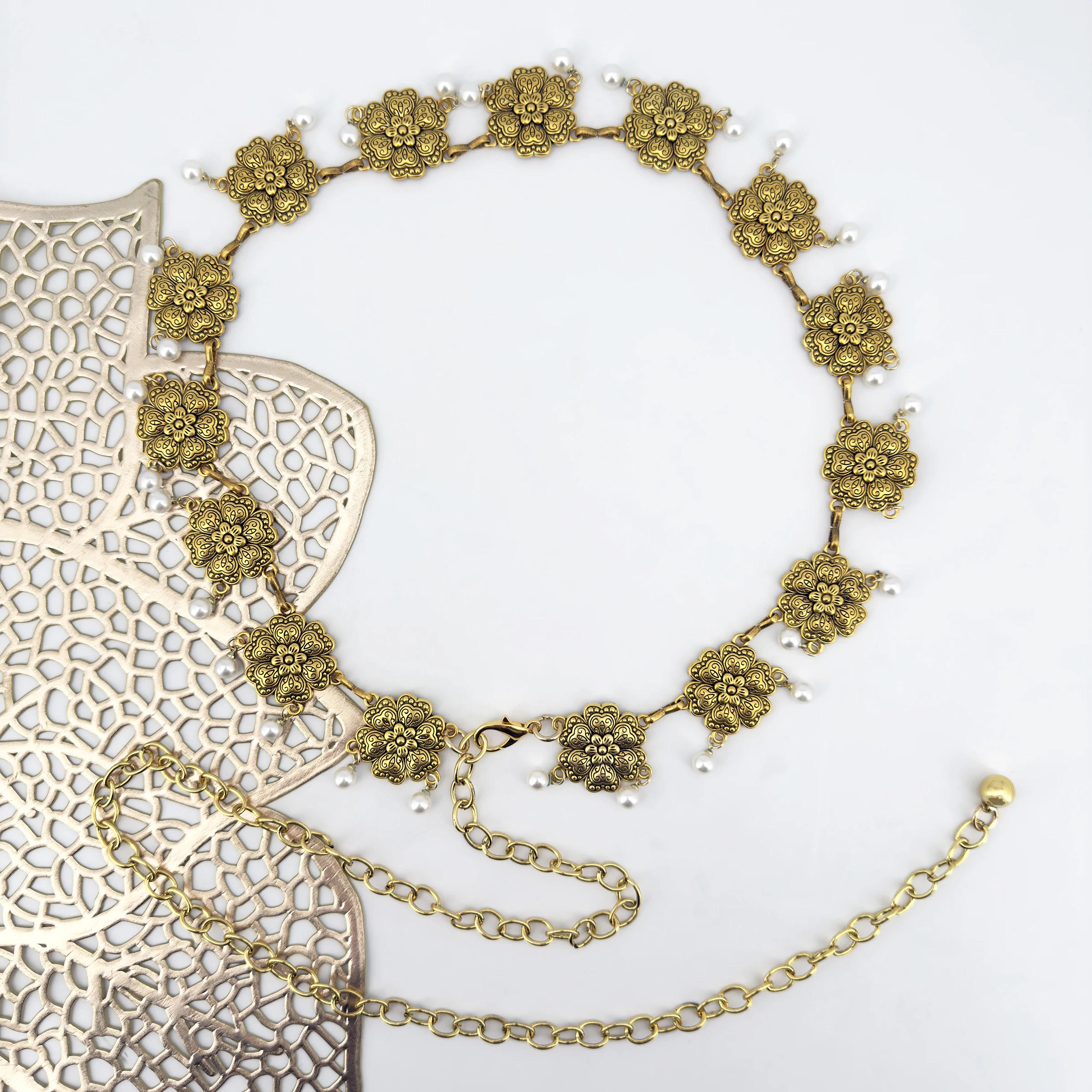 Bohemian-Stil Retro Gold Sonnenblumen-Blumen-Mode Western-Elemente Denim-Taillenaccessoires Damen Hosen- und Rock-Kette Vielseitig Einsetzbar – Detail 18