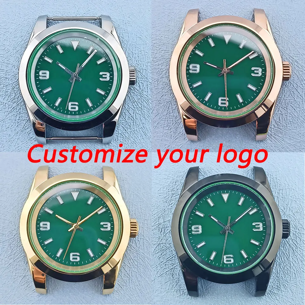 36mmNH34 NH35 NH36 Watch case suitable for NH35 movement mounting 316L stainless steel sapphire glass 10bar waterproof gold