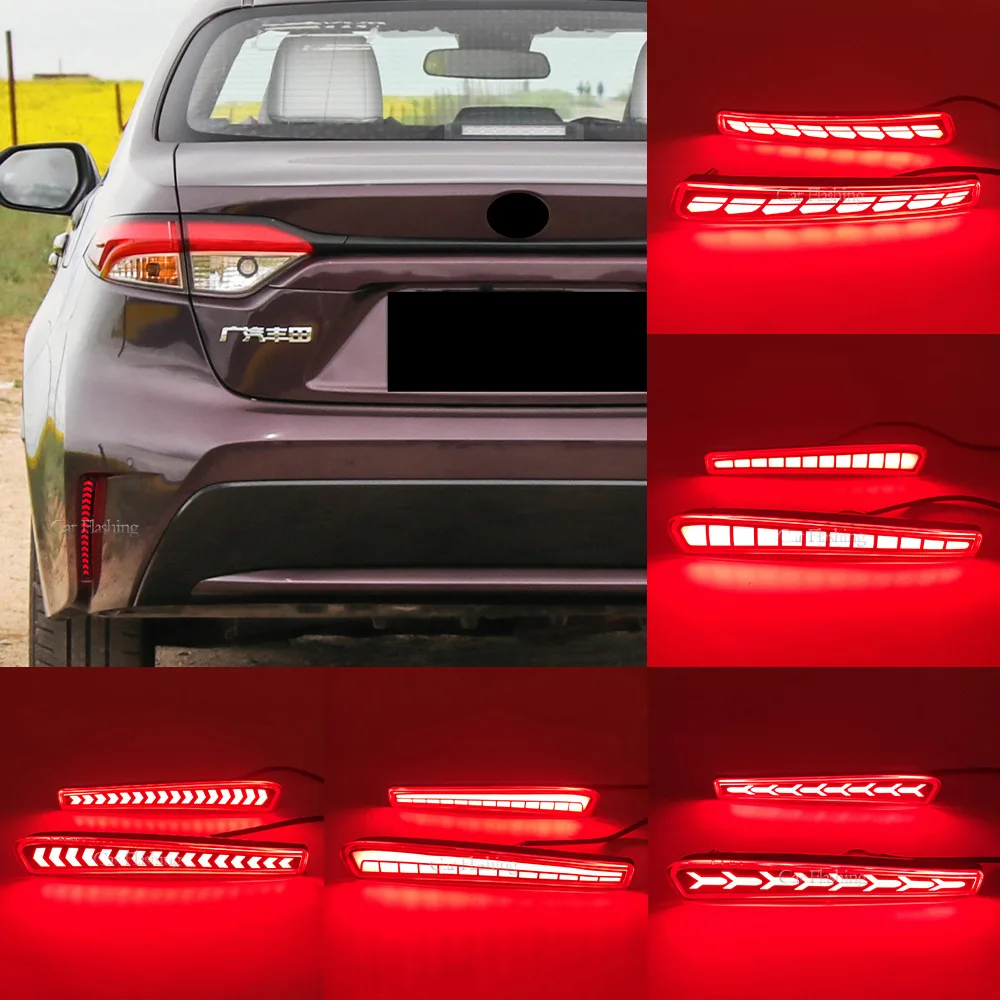 For Toyota 19-23 models with rear bumper lights, Levin rear fog lights, brake lights, modified LED flow light