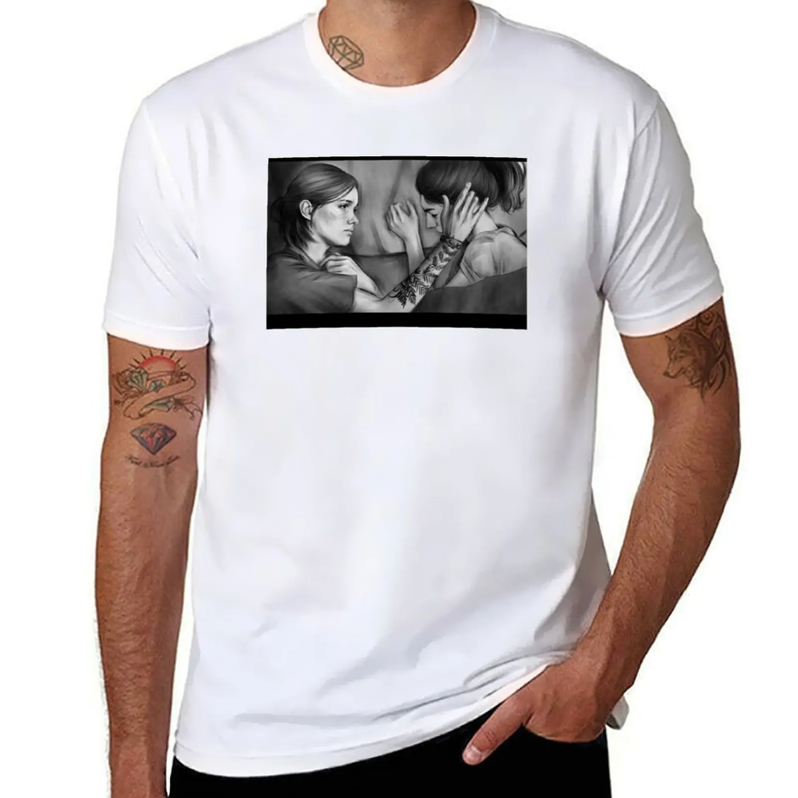 Camiseta Ellie y Dina, camisetas de algodón, camisetas de alta calidad, camiseta de diseñador