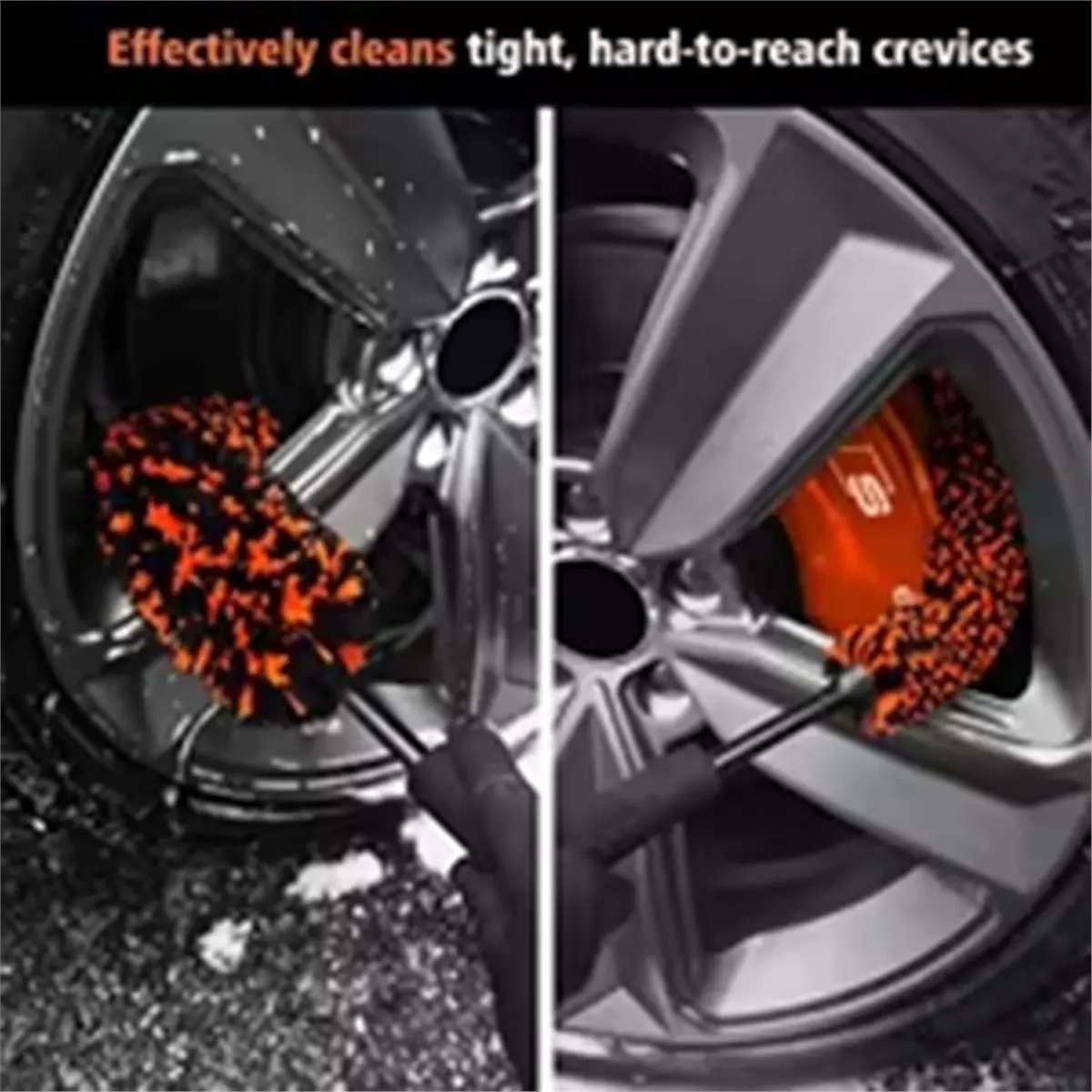 Multi-Functional Cleaning Brush, Microfiber Flexible Wheel Hub Detail Brush, Soft and Scratch-Free Cleaning Brush