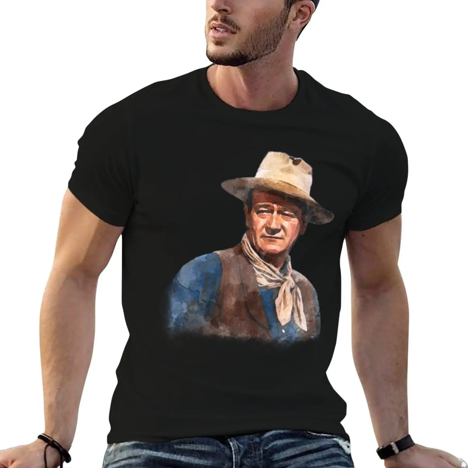 John Wayne Classic Art T-Shirt Work Outdoor Short Sleeve Tee