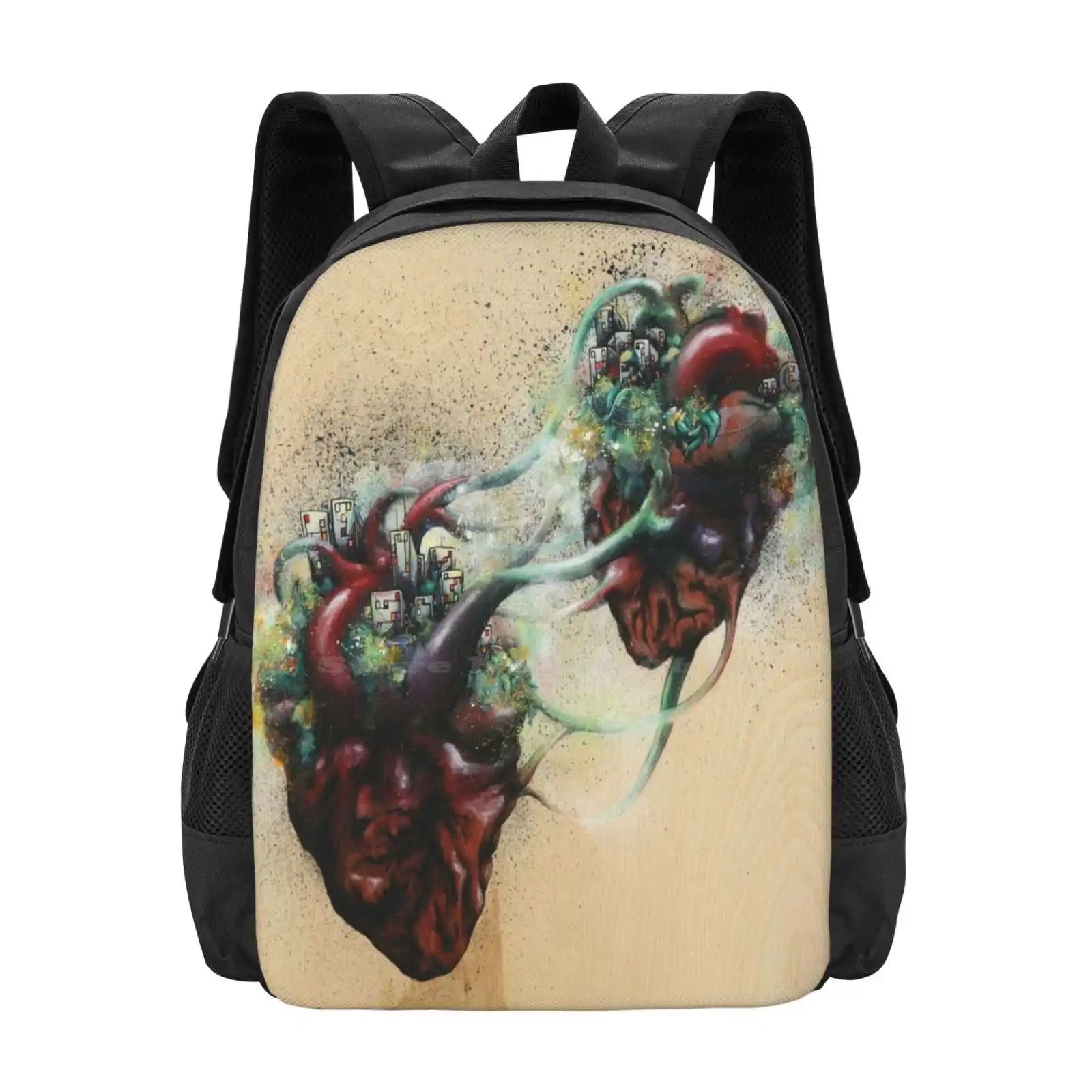 Arrested Vascular Of Two Entities In Need School Bags Travel Laptop Backpack Hearts Vascular Veins Arteries Arterial Leaves