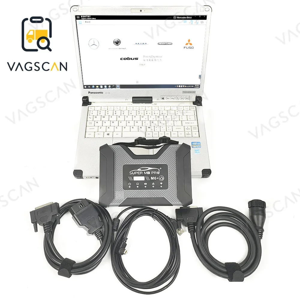 Latest Version CF19 Laptop DOIP SUPER MB PRO M6+ with（Lan + OBD2 16pin Main Test Cable）Wireless Star Diagnosis Tool