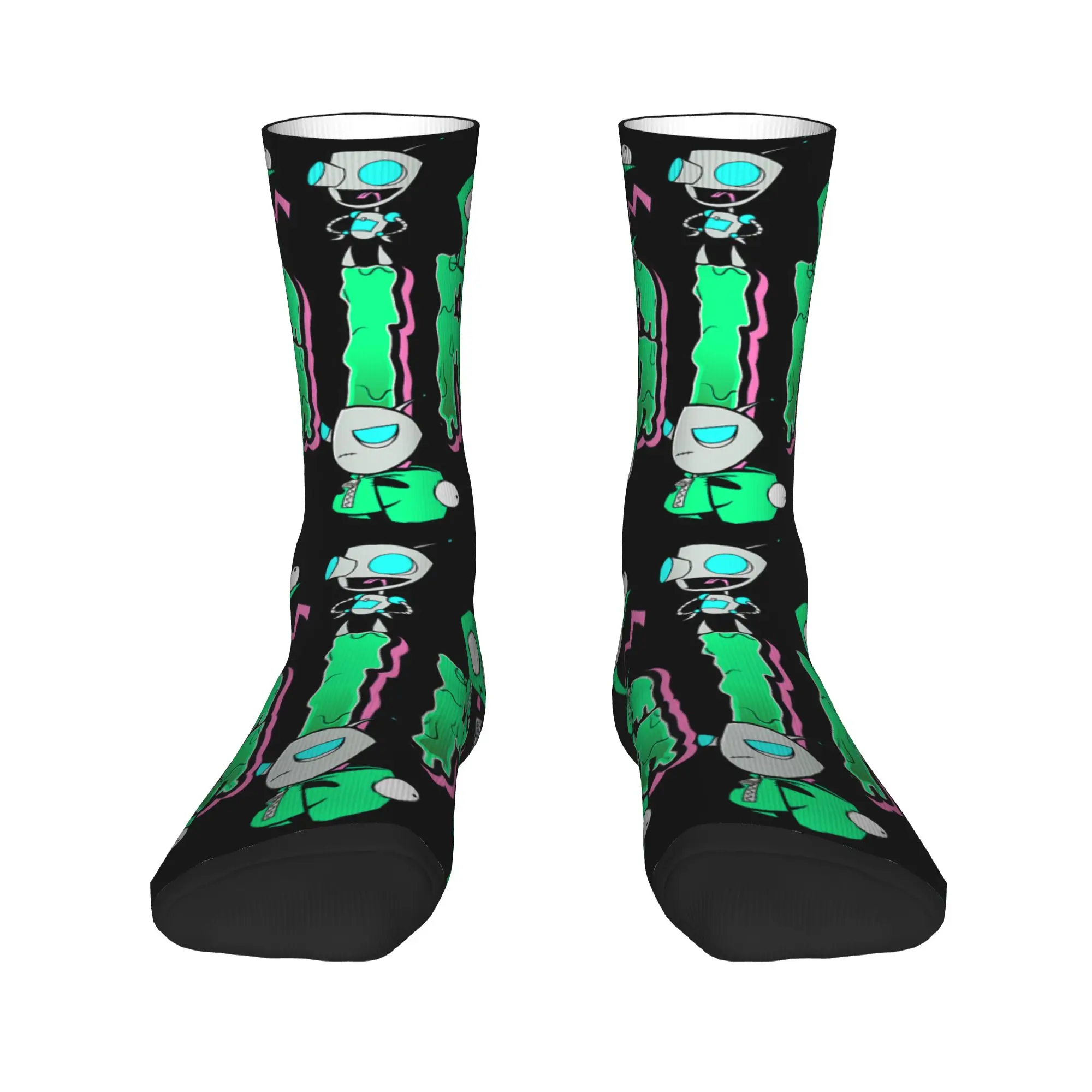 Winter Warm Harajuku Unisex Cartoon Invader Zim Gir Socks  Sweat Absorbing Middle Tube Socks