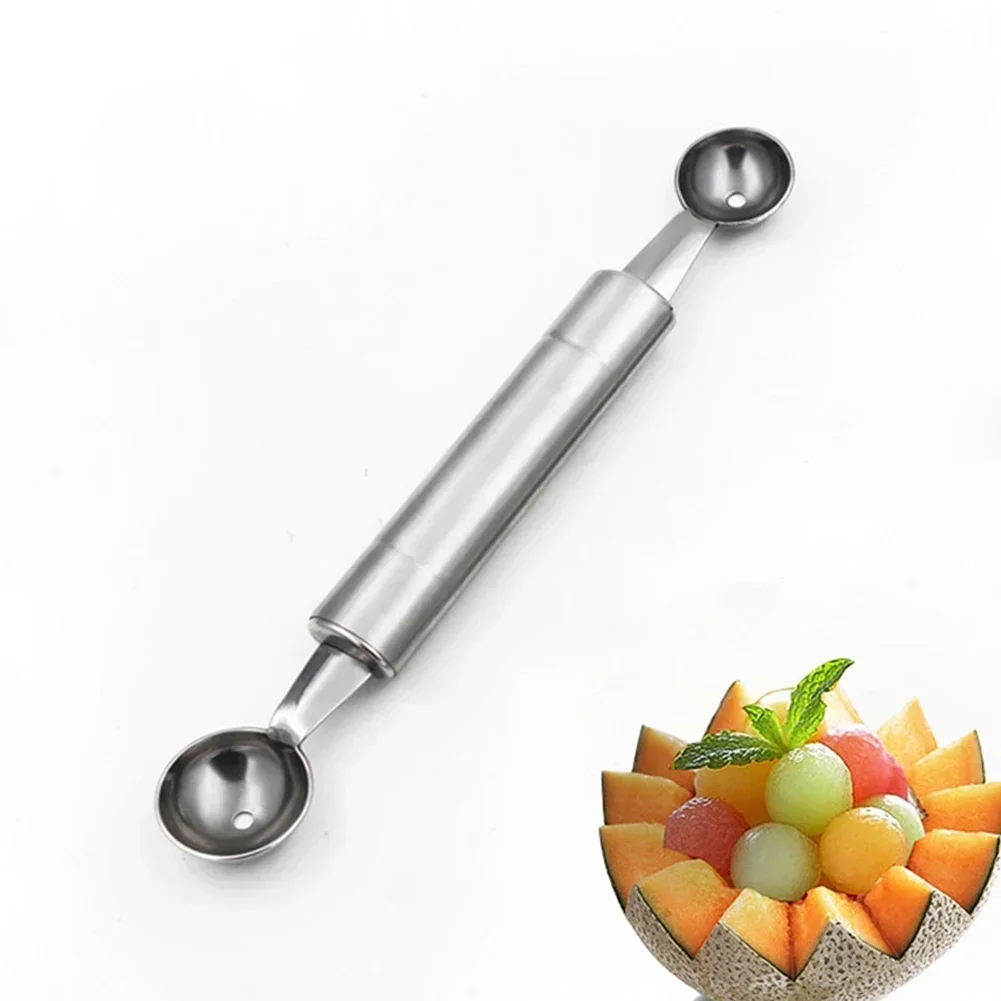 Double-end Fruit Dig Ball Tool Watermelon Melon Fruit Scooper Dig Ball Ice Cream Scoop Mashed Potato Digging Spoon Kitchen Gadge