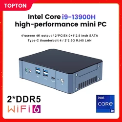 13th Gen Intel Mini PC Gamer i9 13900H i7 13700H Thunderbolt 4 2 * DDR5 2 * PCIE4.0 Mini Computer Desktop da gioco 2*2.5G LAN WiFi6