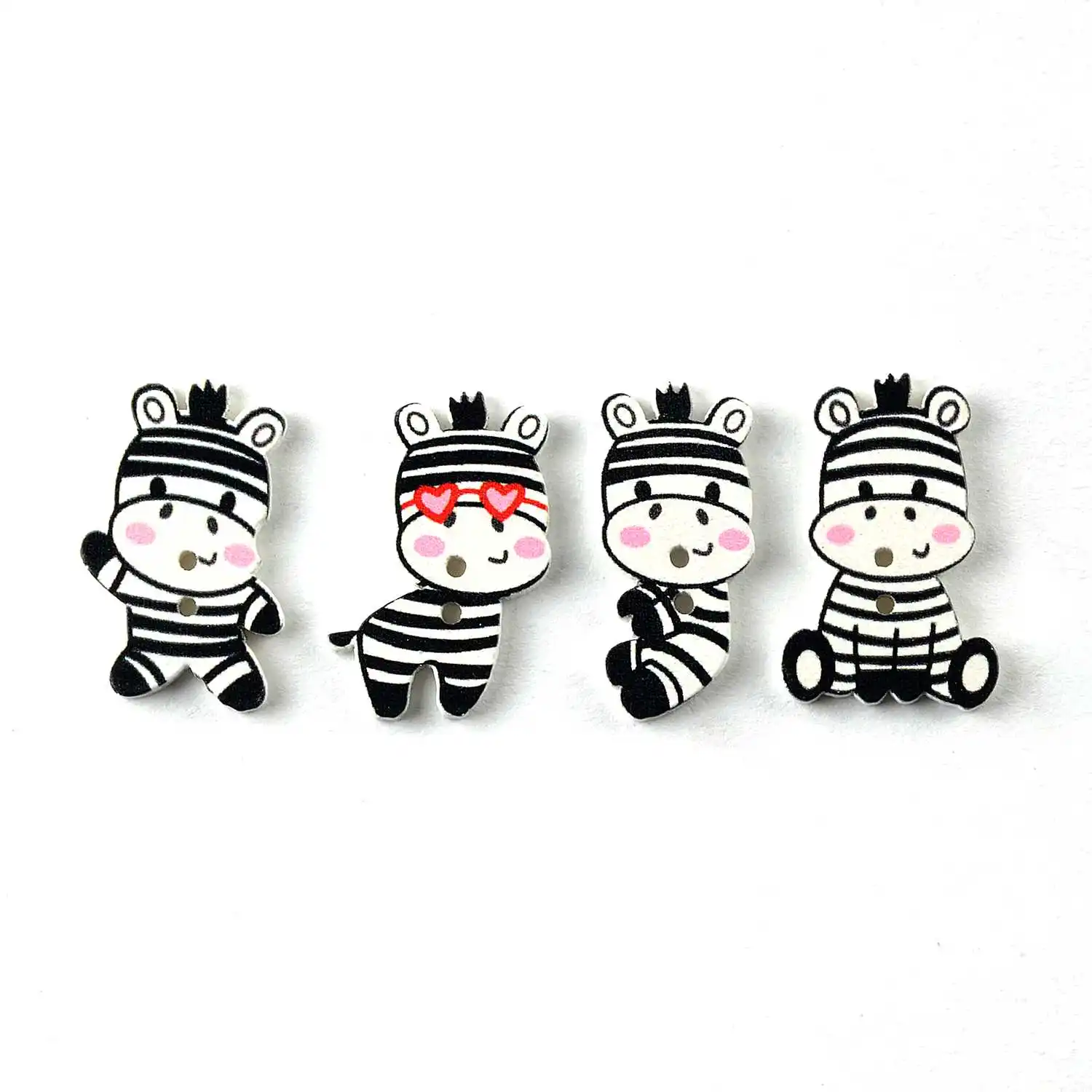 30pcs Cartoon Baby Bull/Cow Printing Wooden Buttons Handwork Sewing Scrapbooking Clothing Crafts Accessories Gift Card DIY