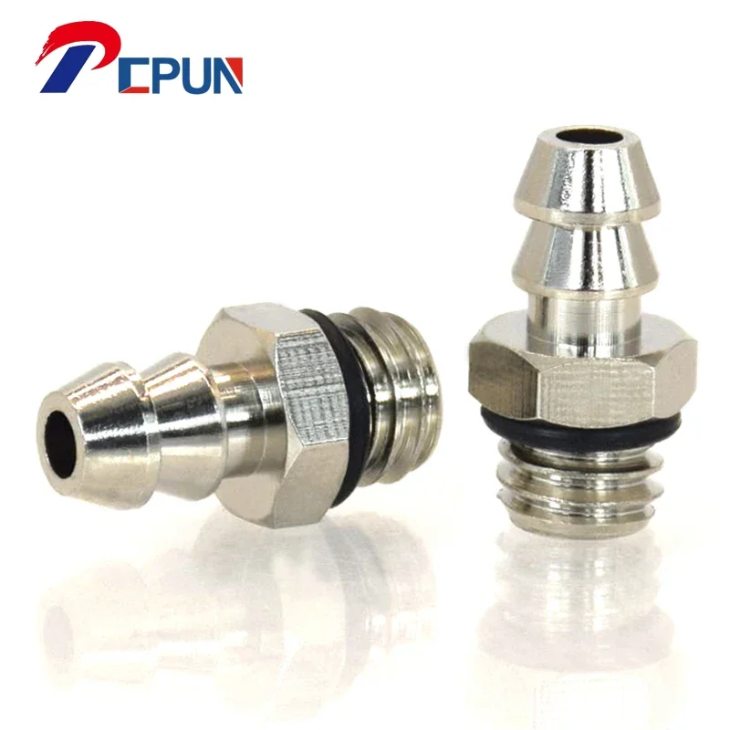 100pcs Pneumatic Fittings 5.5mm/3.5mm/1.5mm Air Pneumatic Hose To M5/M3 Male Mini Barb Fitting M-5AU-6/M-5AU-4MM Copper Connect