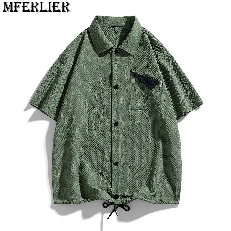 

summer men shirt short sleeve plus size 8XL japanese style fashion tops tees casual hipster cool high street shirt