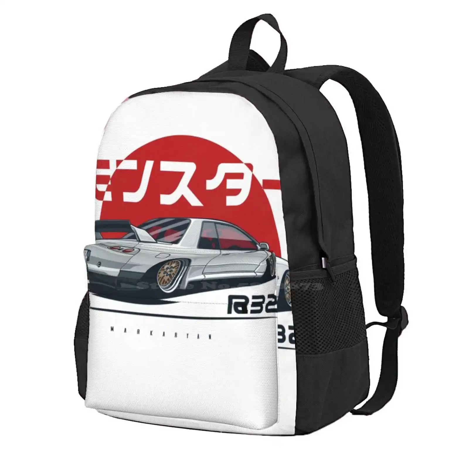 Monster. Skyline R32 Gtr Hot Sale Schoolbag Backpack Fashion Bags Automotive Automobile Stance Japan Drift Legend Vehicle