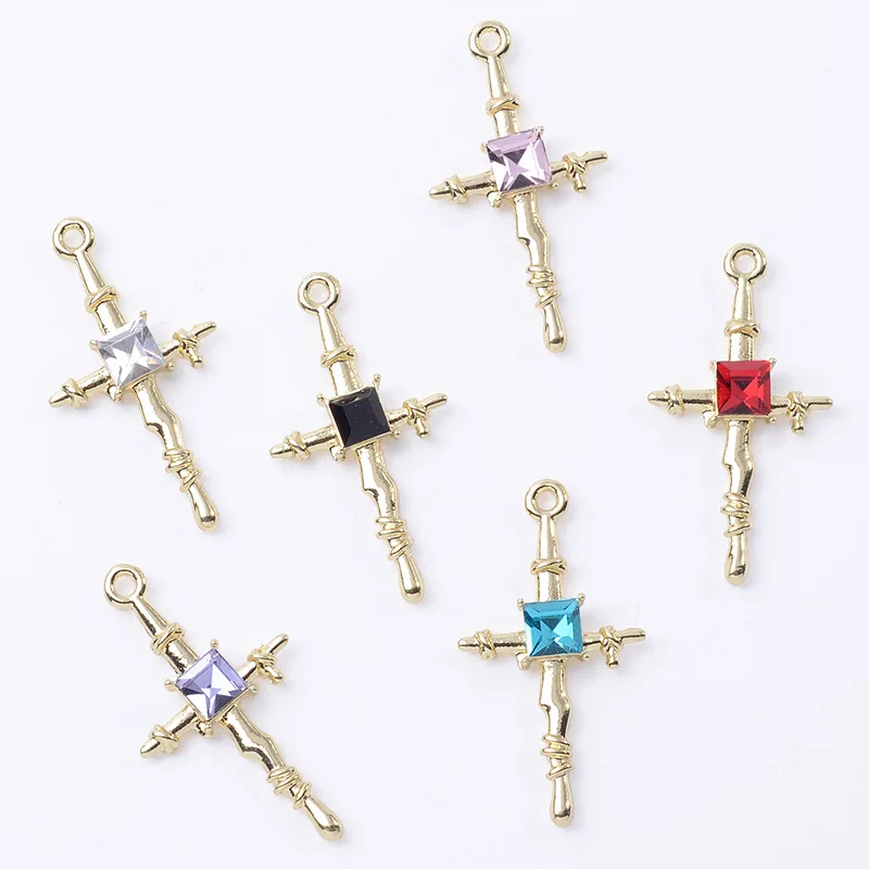 Fashion Diamond Cross Alloy Accessories Pendant Trend Personality Earrings Earrings Clavicle Chain Pendant directly from the man