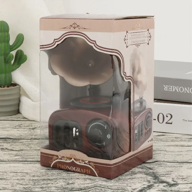 Music Box Retro Phonograph Home Decoration Holiday Gifts Ornament Creative Classical Vintage Art Crafts Table Desk Decoration