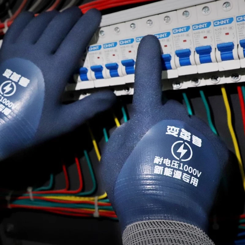 Guanti isolanti in gomma da 1000 V con tensione resistente da 1 paio per manutenzione elettrica Guanti isolanti per la casa e la costruzione