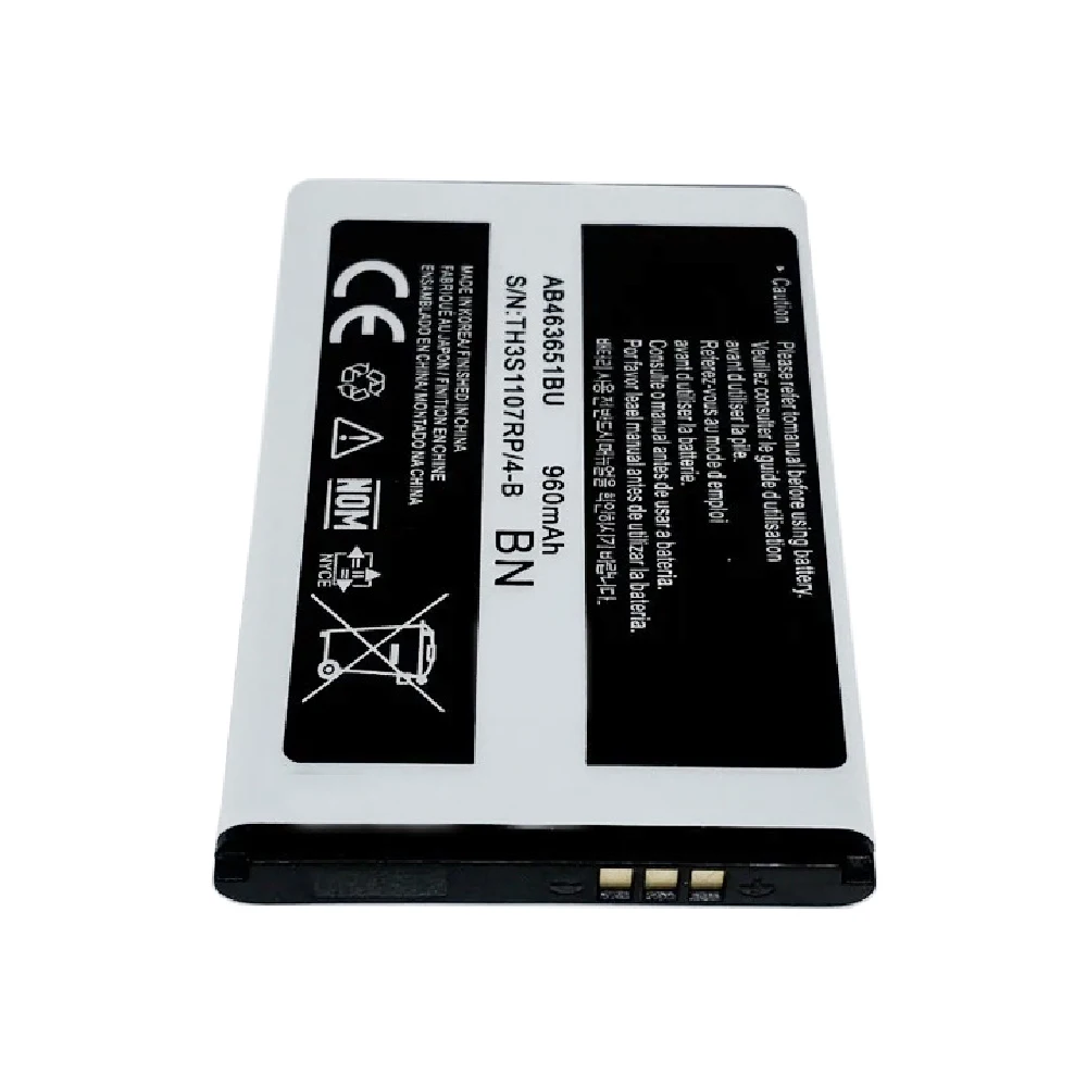 New 960mAh AB463651BC AB463651BU Rechargeable Cell Phone Battery for Samsung J808E W559 F408 F339 S3650C j808 F278 S7220 S359