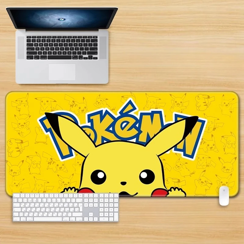

2025Pikachu Leather Mouse Pad Oversized Pokémon Cartoon Cute Boy And Girl Game Anime Keyboard Office Desktop Pad Gamer Computer