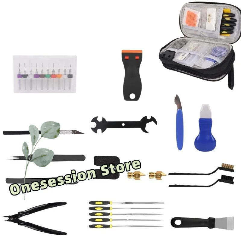 3D Printer Tool Kit Multifunctional Repair Cleaning Set 39/42/46PCS Scraper Brushes File for 3D Printing Enthusiasts