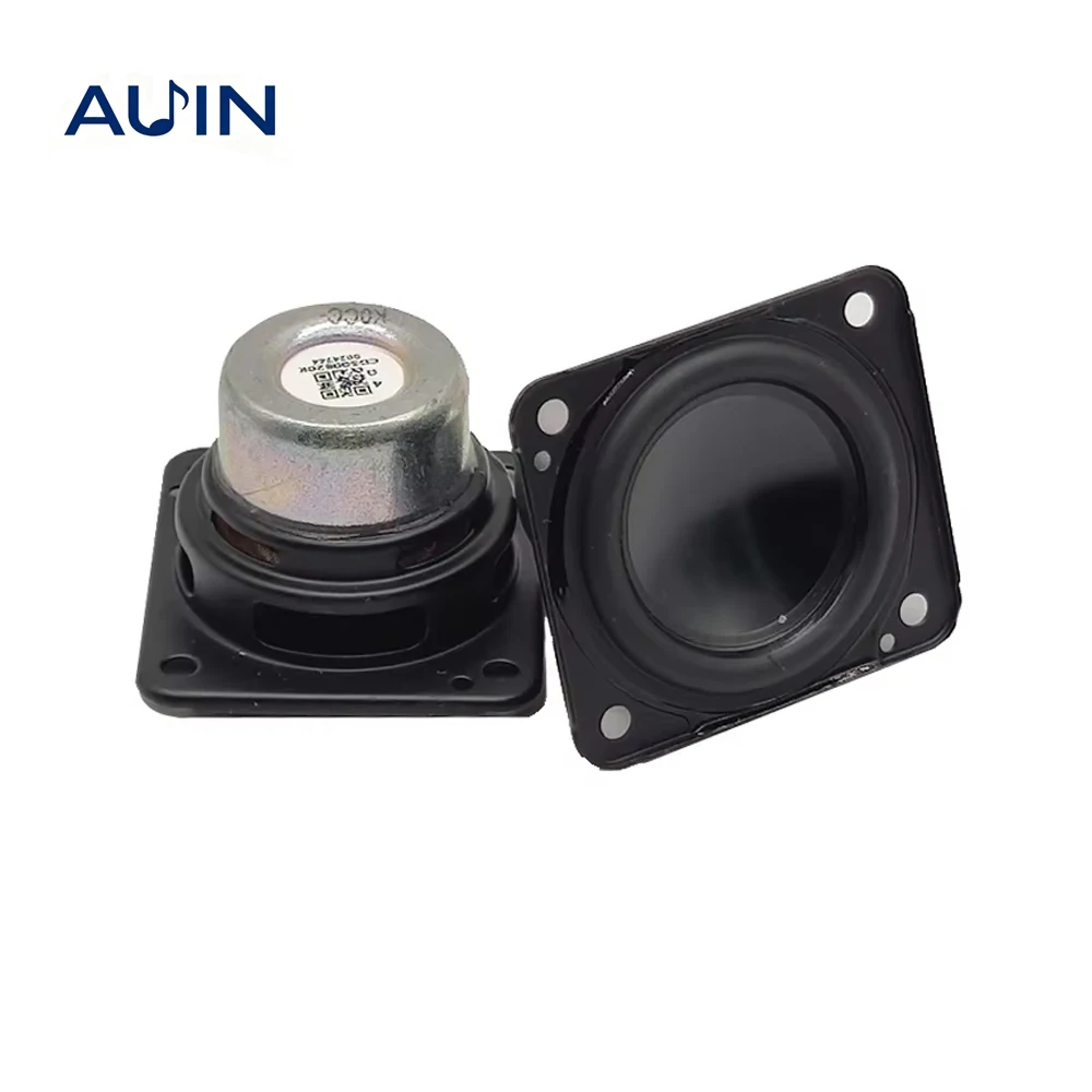 AUIN 2 szt. 4 Ohm 20 W Głośnik Pełnozakresowy 48X44MM Przenośny Audio Kwadratowy Dzwonek z Grafenem Neodymowy Podwójny Magnes DIY do Domu