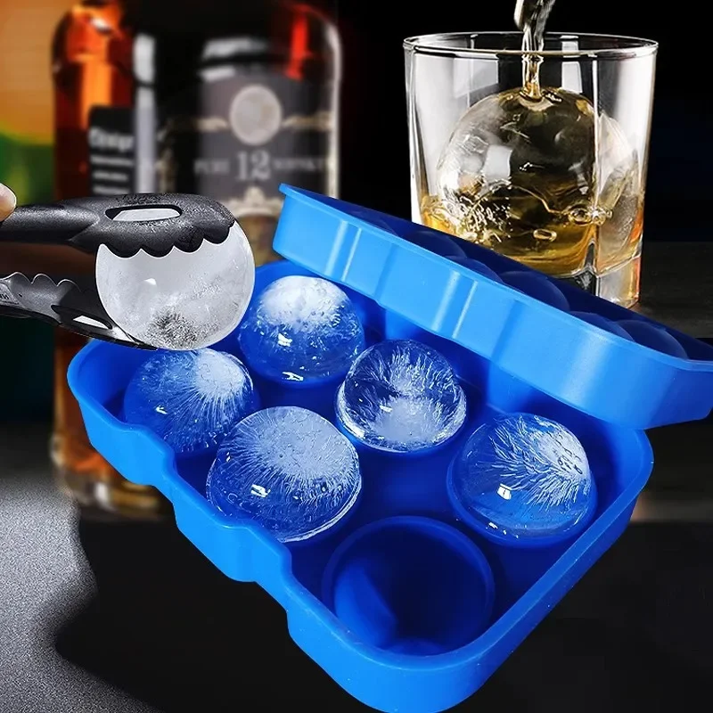 

Ice Cube Tray, Ice Ball Trays Maker, Round Silicone Mold For Cocktails, Juice, Whiskey, Freezer, Keep Drink Chille, Easy Release
