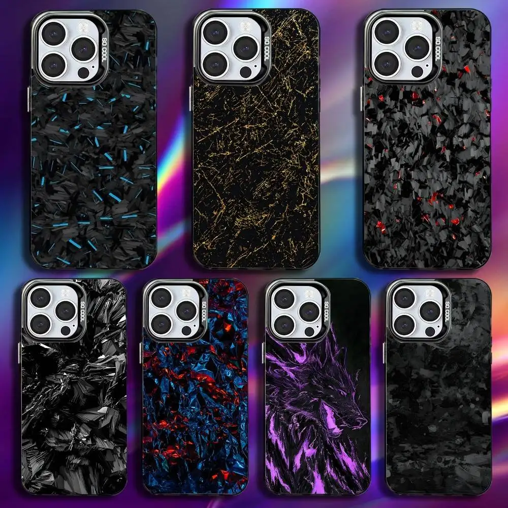 

Carbon Fiber Pattern Painting Phone Case For iPhone 17,16,15,14,13,12,11,Pro,Max,Plus,Mini,XS Anti Fall Black Matte Hard Bumper