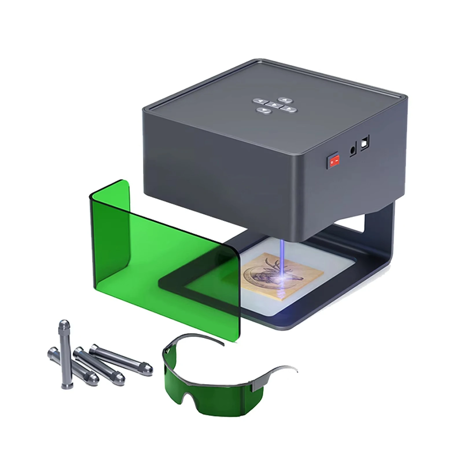 DJ6 Portable Lazer Engraving Machine Logo Mark MDF Plywood Home Use Laser Machine Glass Paper