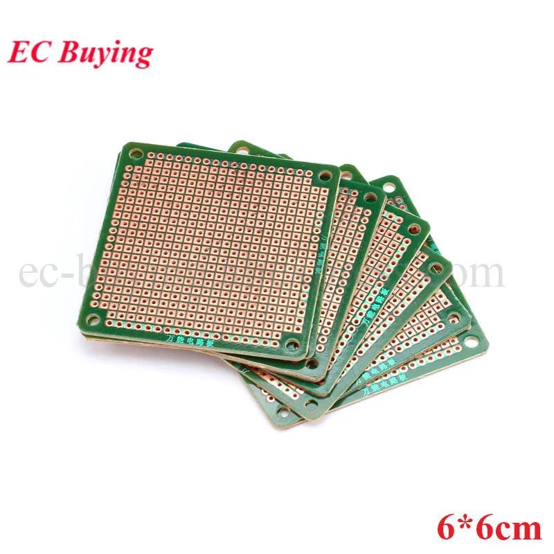 10 pçs 6x6cm diy protótipo de papel pcb placa de circuito universal placa de ensaio sem solda placa de baquelite placa elétrica de lado único