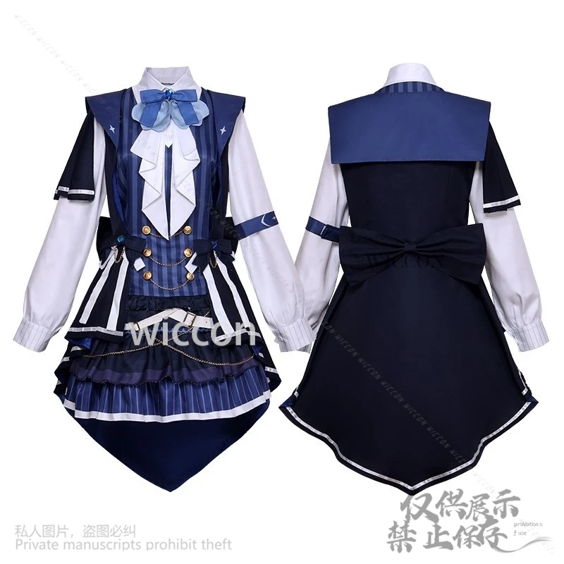 Anime Vtuber Cosplay YouTuber Blanche Fleur Costume Dress Halloween Lolita Gothic Vampire Suit Wigs For Woman Girls Customized