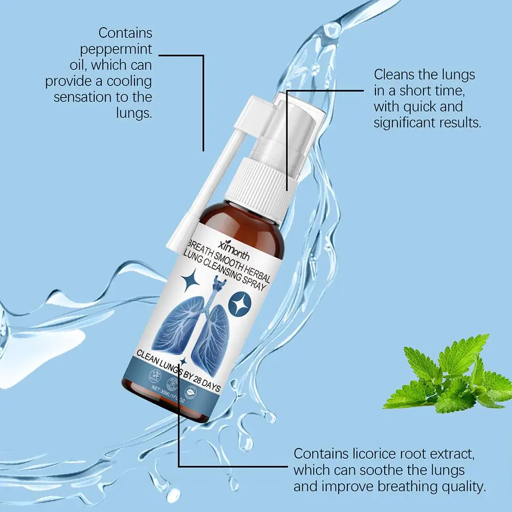 30ml Herbal Lung Cleanse Mist – Powerful Lung Support, Mist Herbal Herbal Spray Health & Care Lung Breathe Cleanse Cleanse N0B1