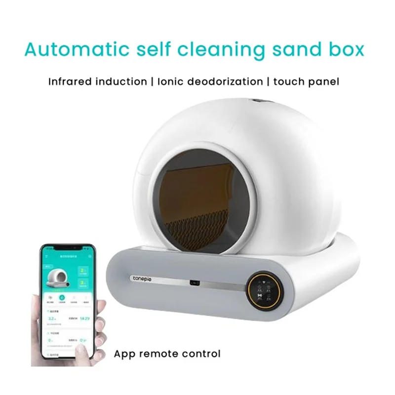 

Cats Self Cleaning Automatic Stool Covered Electric Toilet & House Break Robot Smart Trash Can App Potato Pot Cat Sand Box