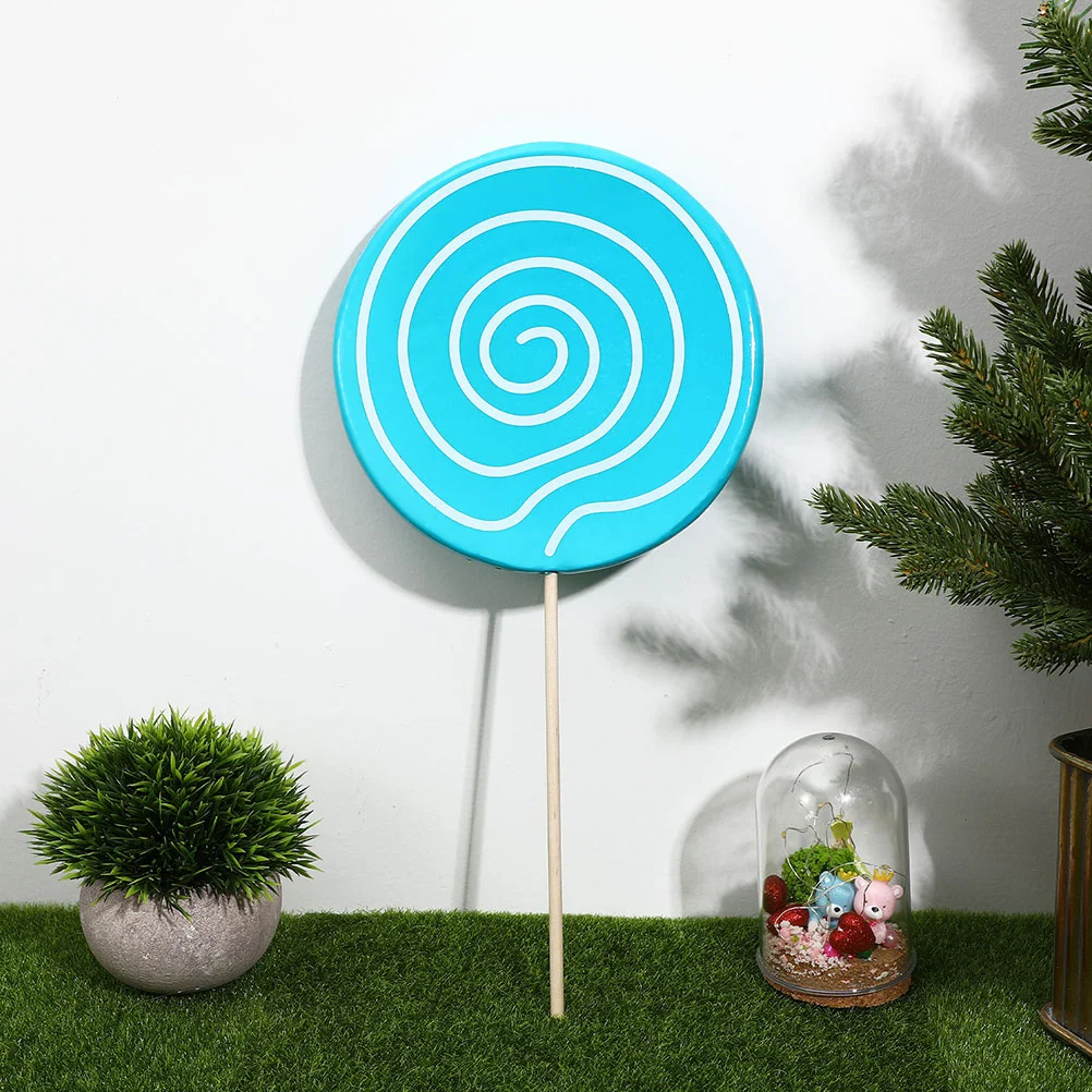 4 Pcs Candy Simulation Lollipop Child Pathway Light Wood Puppet Faces Xmas Photo Prop