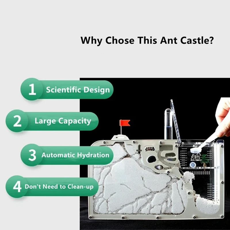 Ant Castle Habitat Kit With Water Tower - Educational Ecological Box For Observing Ant Empire, STEAM Learning Tool